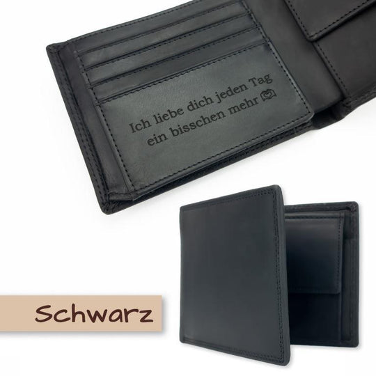 Personalisiertes Portemonnaie aus 100% echtem Wildleder mit RFID-Schutz