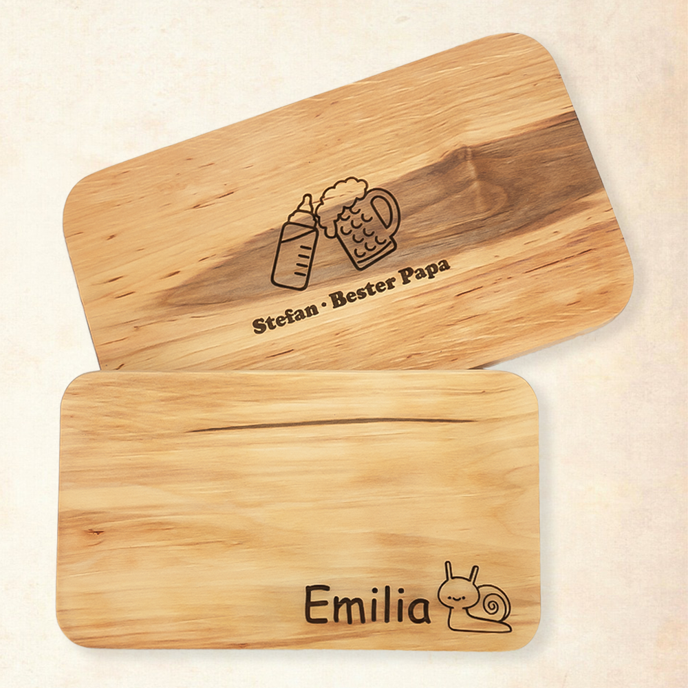 Personalisiertes Frühstücksbrettchen Aus Buchenholz Mit Fuchs-Motiv & 1x1 – 23x15 Cm, Graviert | Geschenk Zur Einschulung