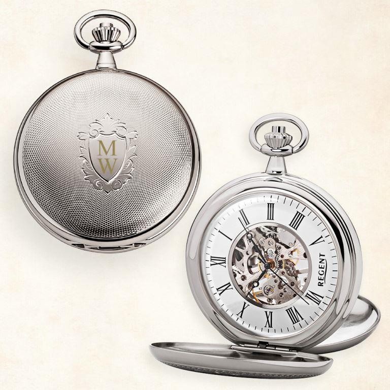 Original Regent P700 • Personalisierte Taschenuhr in Silber • Inkl - Main Image