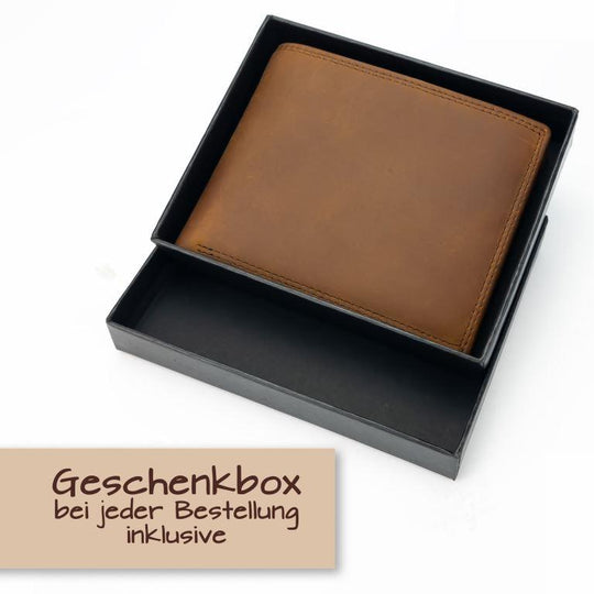 Personalisiertes Portemonnaie aus 100% echtem Wildleder mit RFID-Schutz