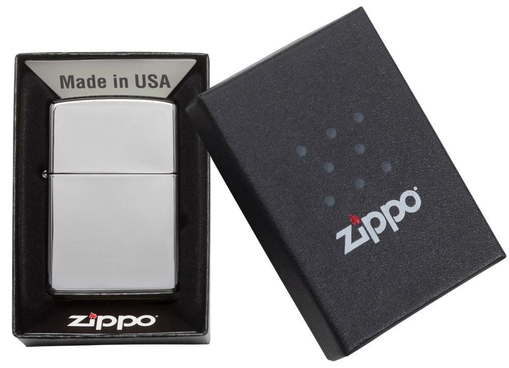 Zippo Chrome high polished mit Gravur