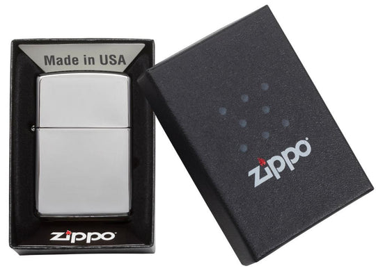 Zippo Chrome high polished mit Gravur