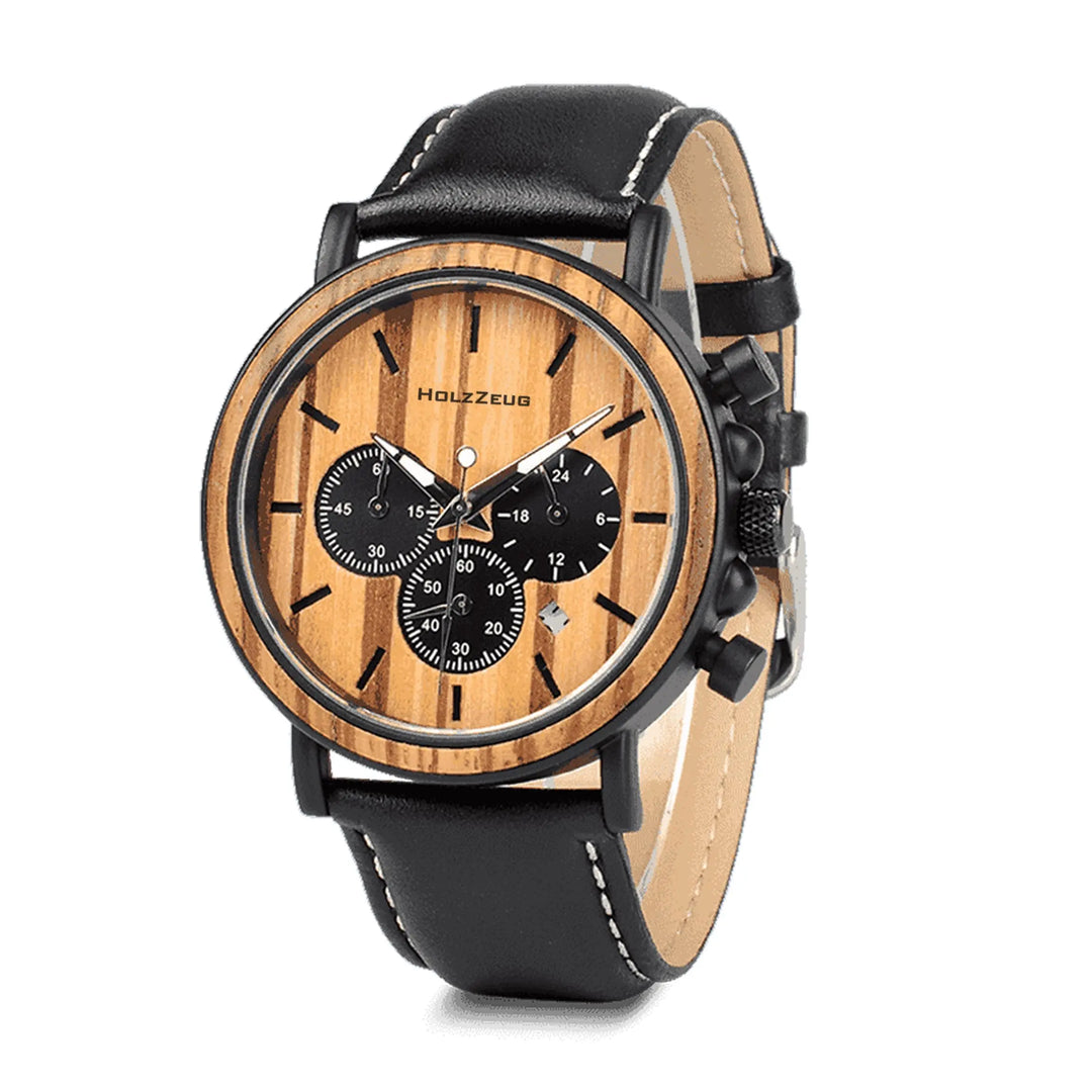Holzuhren Holz Armbanduhr Herren Personalisierte Chronograph