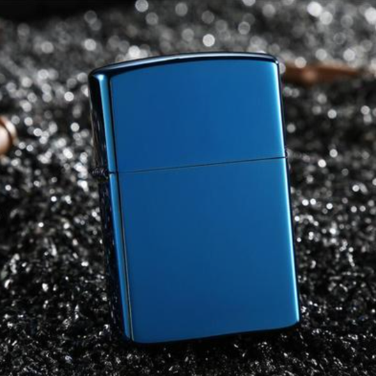 Personalisiertes Benzinfeuerzeug mit Gravur - Blau