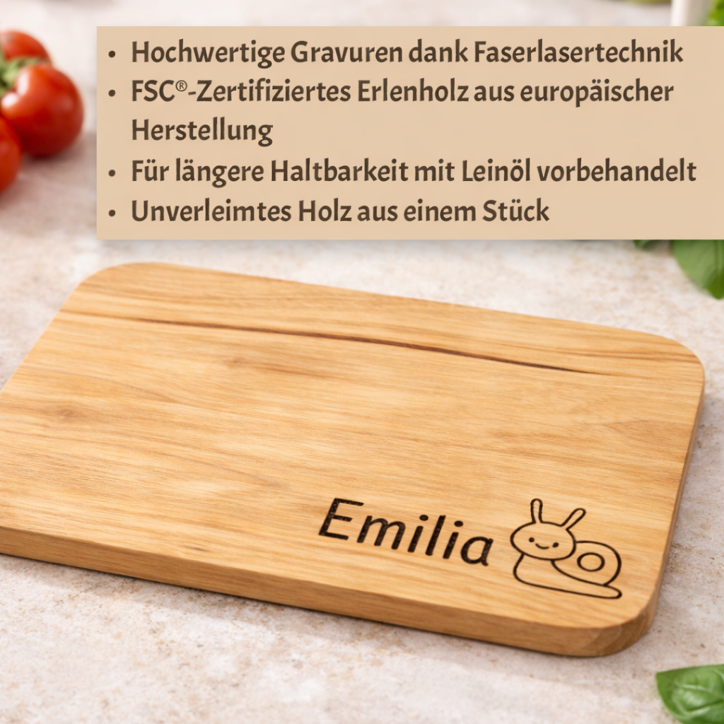 Brett 5: Frühstücksbrett mit Gravur