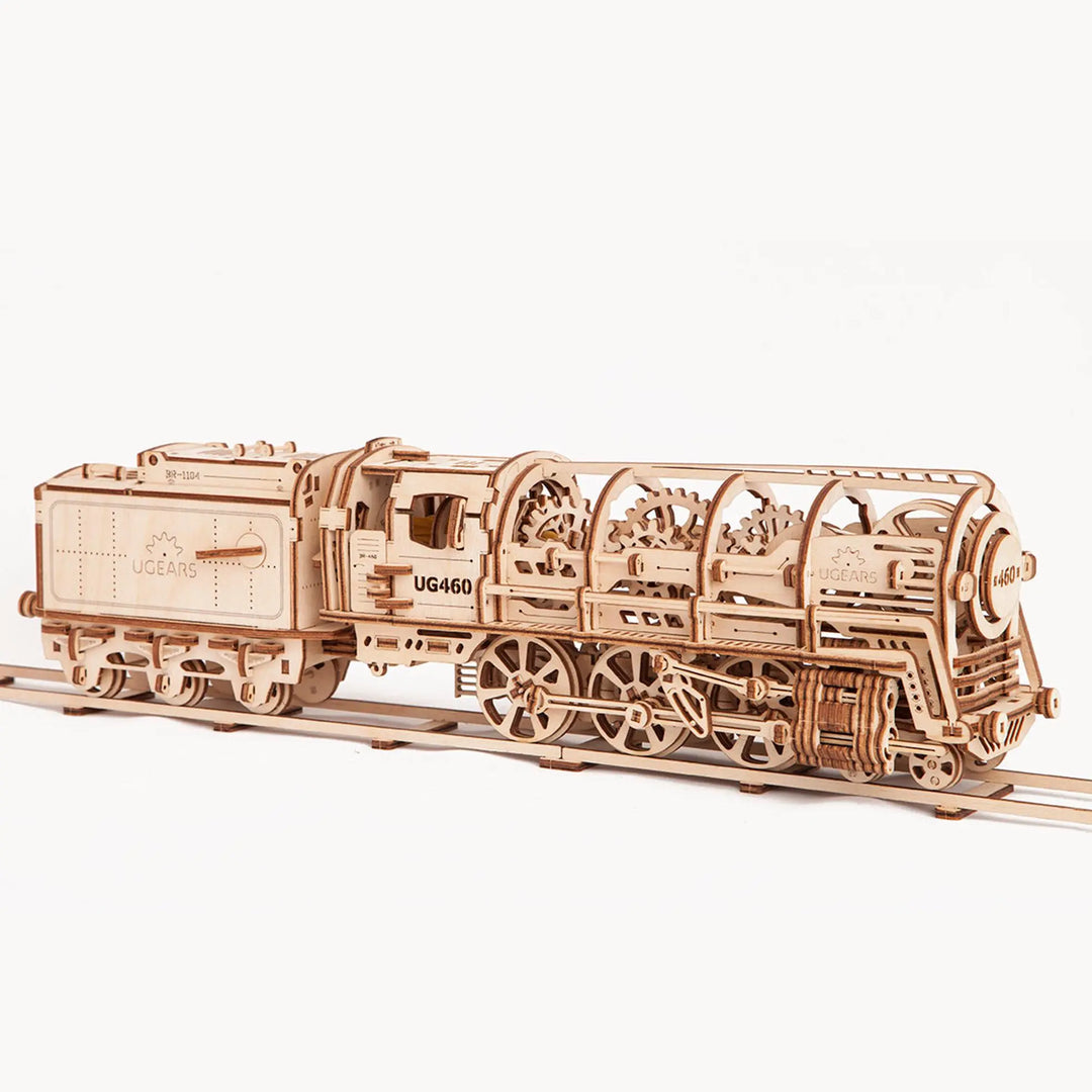 Dampflokomotive mit Tender HOLZZEUG
