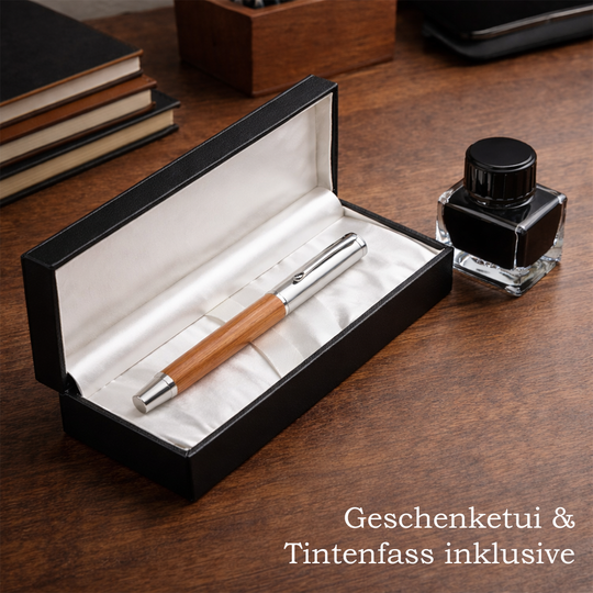 Füller mit Gravur Eiche - Etuibild