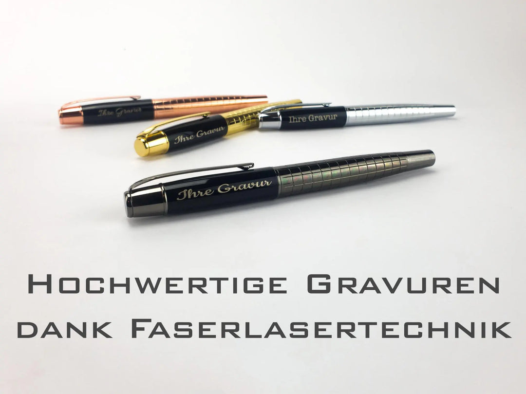 Personalisiertes Füllfederhalter Set - Holzmaserung Mit Gravur