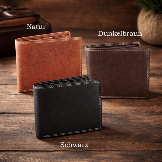Personalisierte Geldbörse aus Wildleder von HOLZZEUG - Farbkarte