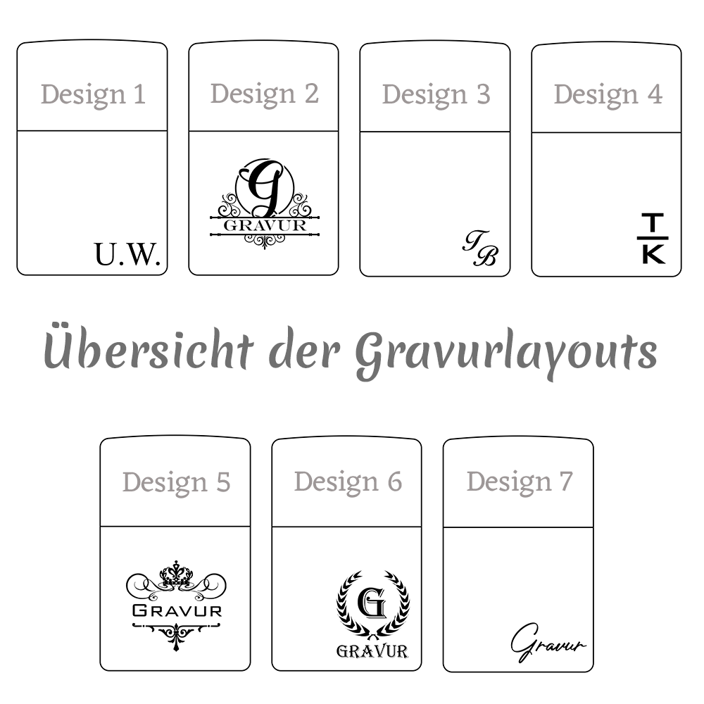 Premium Benzinfeuerzeug mit Gravur – Königsblau mit goldener Zierkante