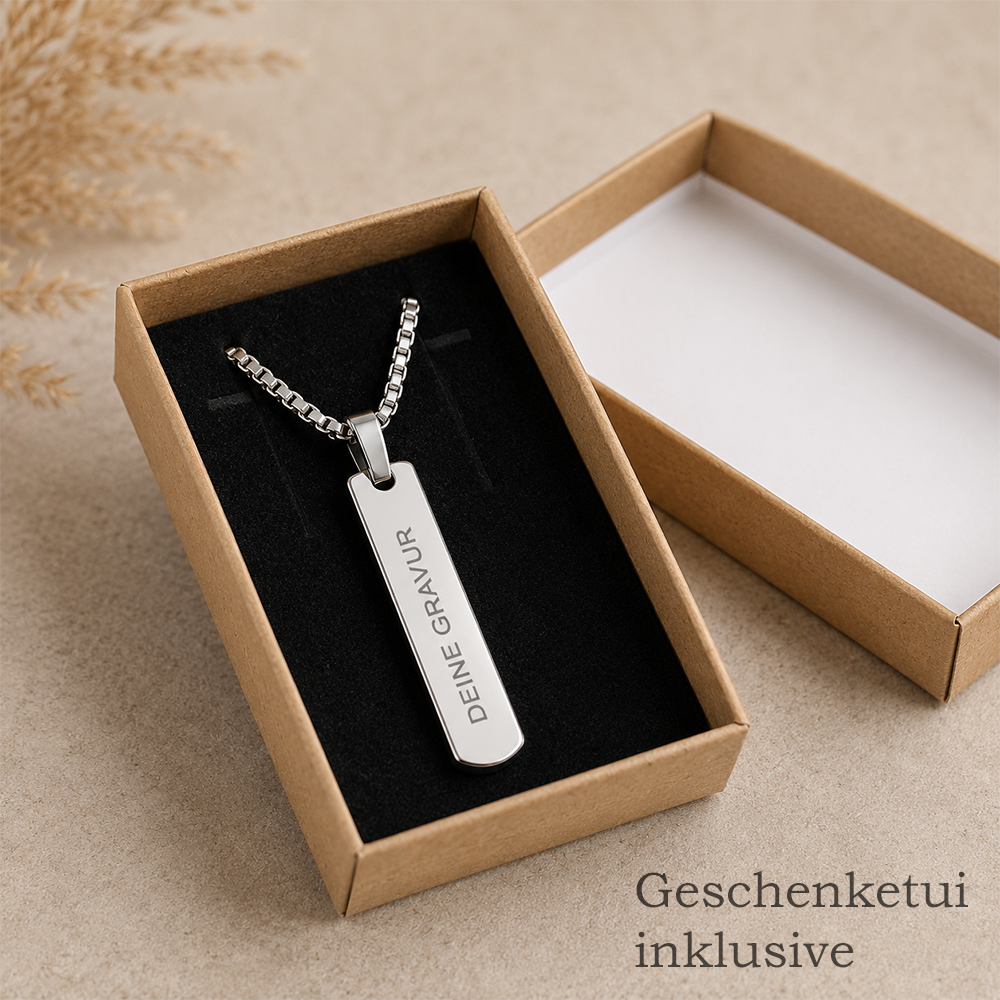 Personalisierte Halskette für Herren aus Edelstahl von HOLZZEUG