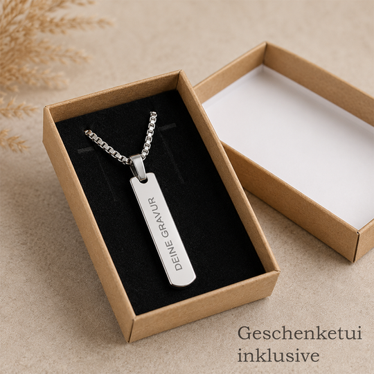 Personalisierte Halskette für Herren aus Edelstahl von HOLZZEUG