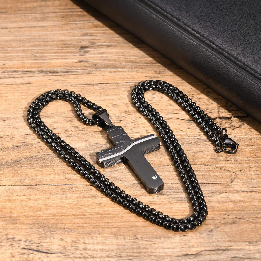 Herrenkette mit Gravur - Personalisierte Männerkette Schwarz