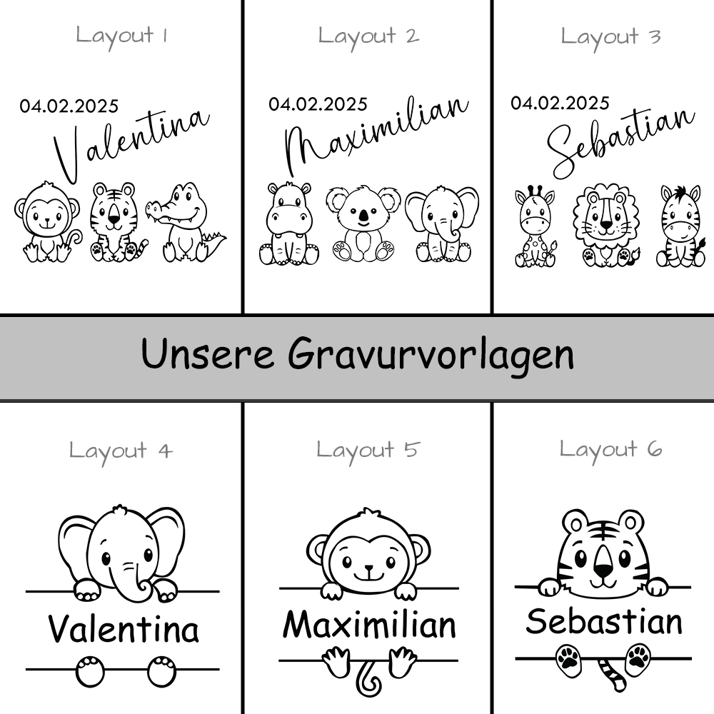 Gravurübersicht Kinderteller