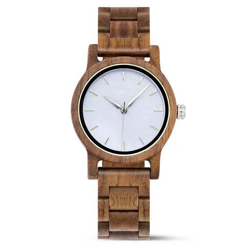 Personalisierte Uhr für Frauen "SolidWood" aus Echtholz auf Wunsch mit persönlicher Gravur HOLZZEUG