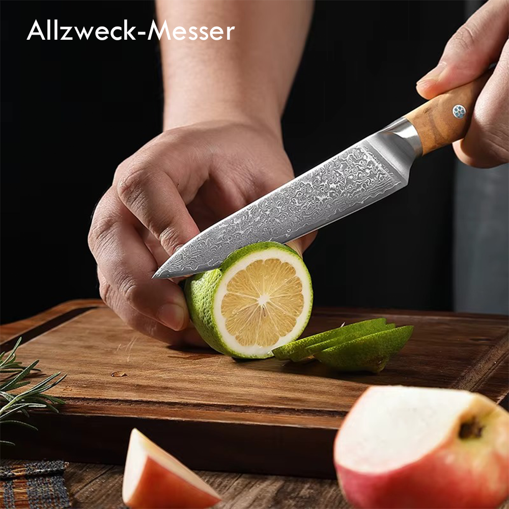 Personalisierte Damastmesser mit Gravur - AllzweckMessermesser