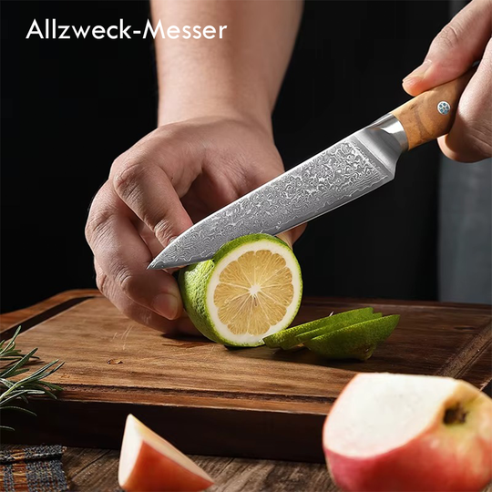 Personalisierte Damastmesser mit Gravur - AllzweckMessermesser