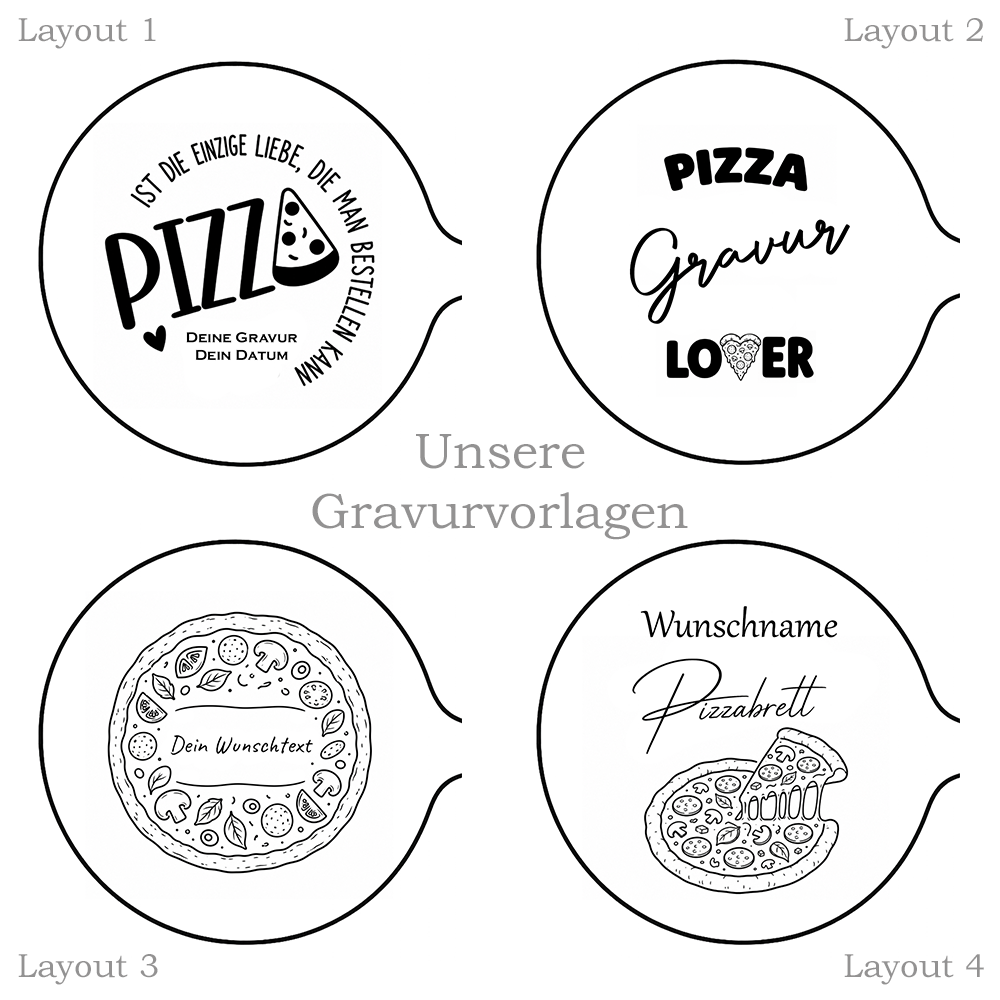 Personalisiertes Pizzabrett - Gravurvorlagen
