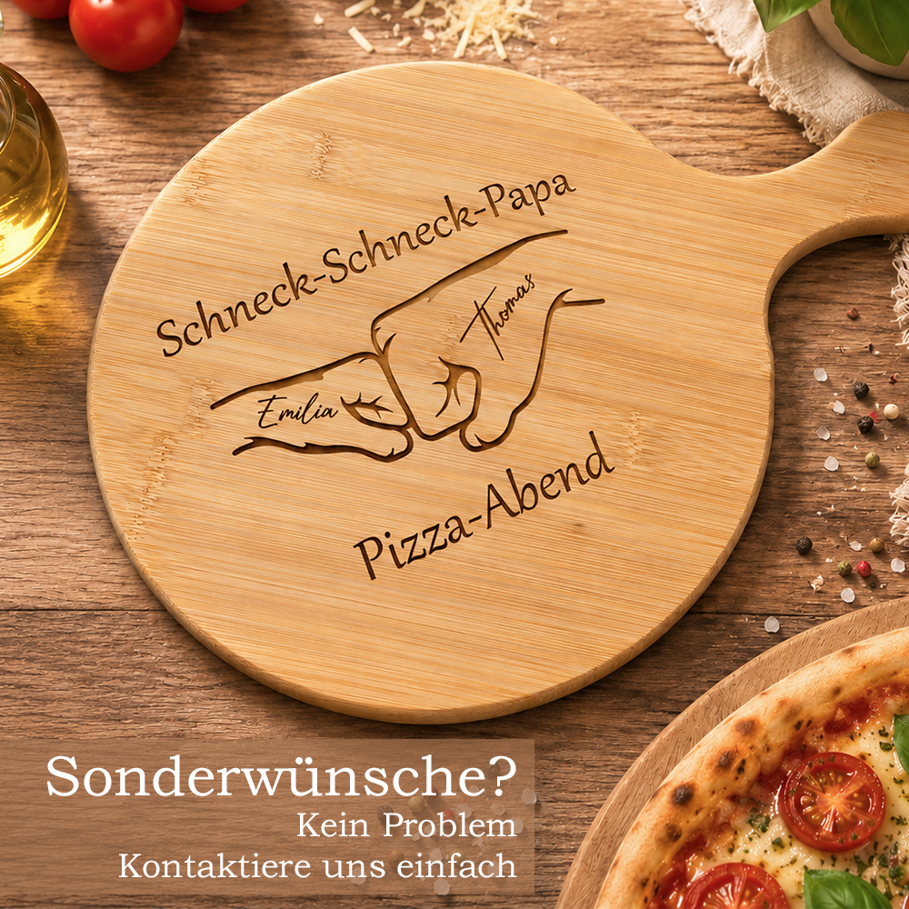 Personalisiertes Pizzabrett mit Gravur von HOLZZEUG - Sonderwünsche