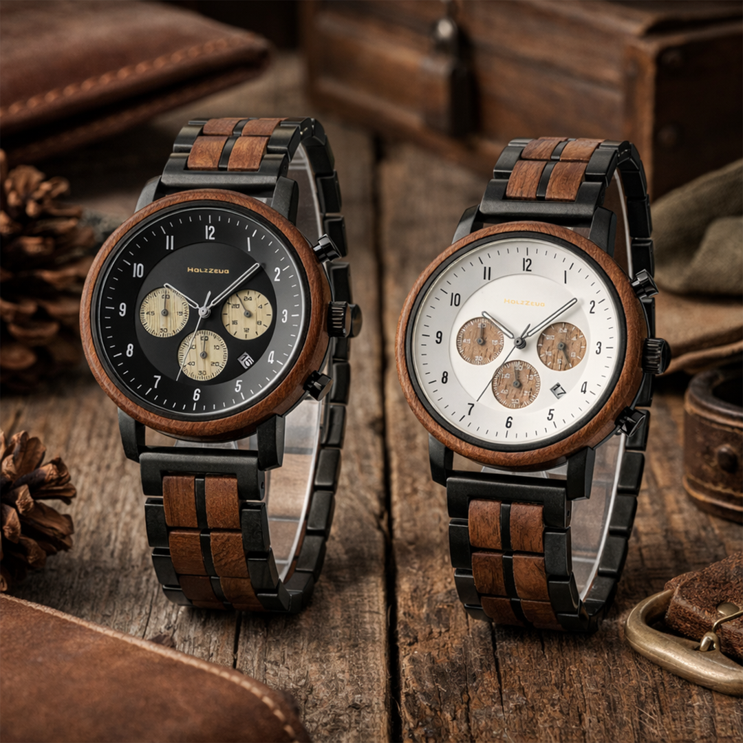 Armbanduhr mit Gravur - Kollektion "Imperia" von HOLZZEUG