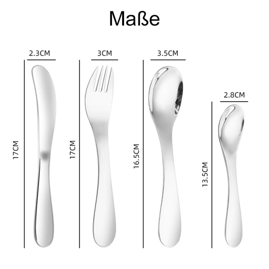 Personalisiertes Kinderbesteck aus Edelstahl - Maße