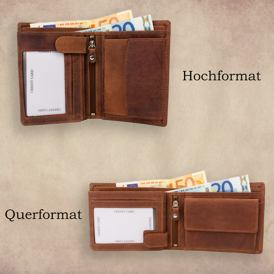 Personalisierte Geldbörse aus Hunterleder mit Gravur