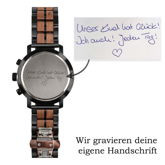 Armbanduhr mit Gravur - Kollektion "Imperia" von HOLZZEUG - Gravur