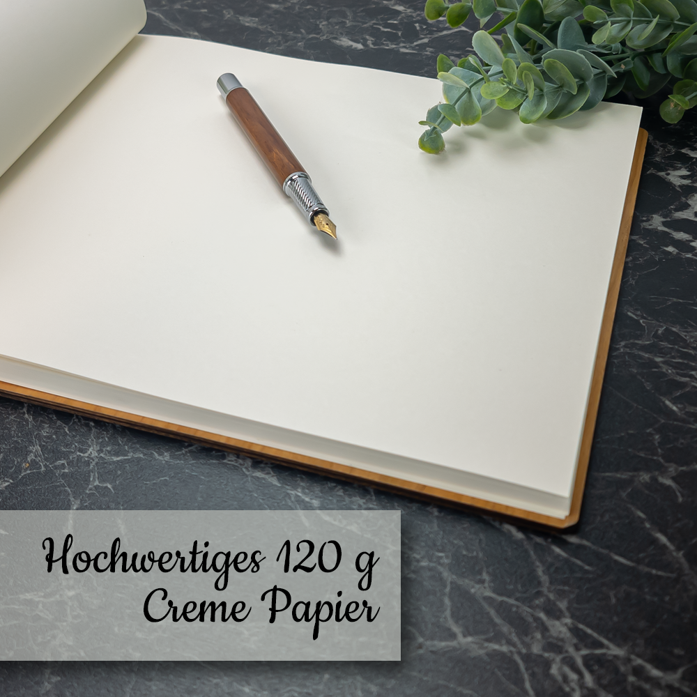 Personalisiertes Gästebuch mit Holzeinband