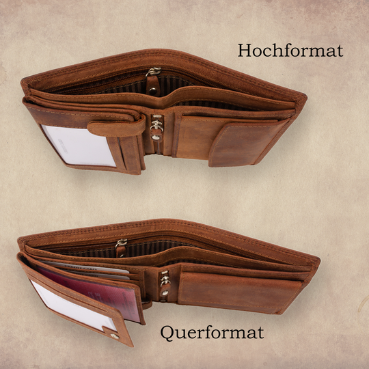 Personalisierte Geldbörse aus Hunterleder mit Gravur