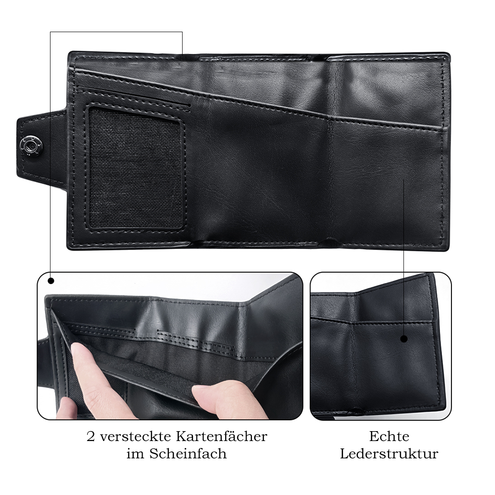 Personalisierte Geldbörse mit Cardholder-Funktion aus veganem PU-Leder von HOLZZEUG - Details