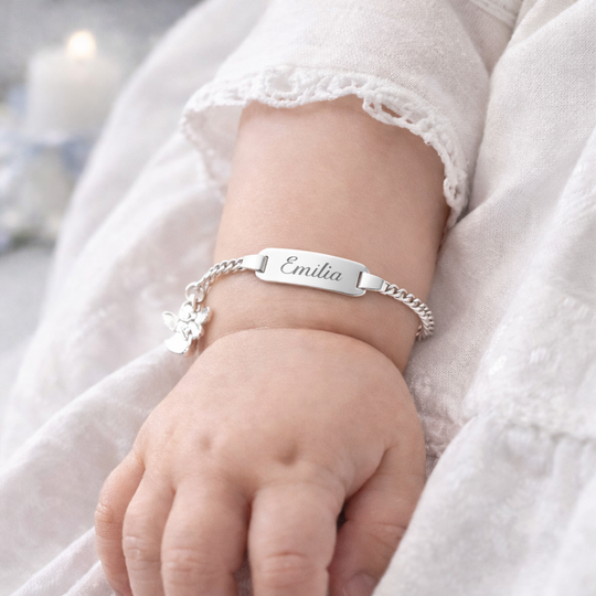 Taufarmband  mit Gravur Tragedarstellung