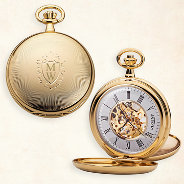 Original Regent P701 • Personalisierte Taschenuhr in Gold • Inkl. Grav – HOLZZEUG