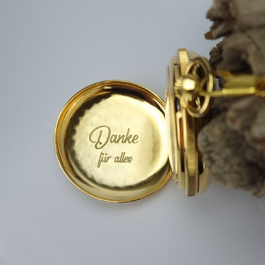 Original Regent P701 • Personalisierte Taschenuhr in Gold • Inkl. Gravur & Kette