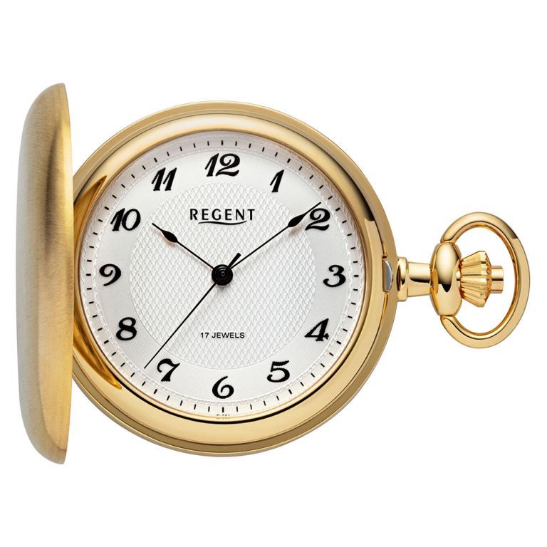 Original Regent P721 • Taschenuhr mit Gravur in Gold