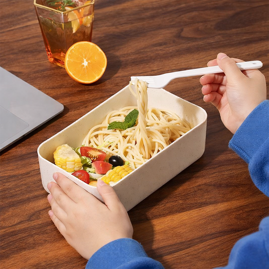 Personalisierte Brotdose für Kinder mit Gravur – Lunchbox mit Bambusdeckel & Besteck