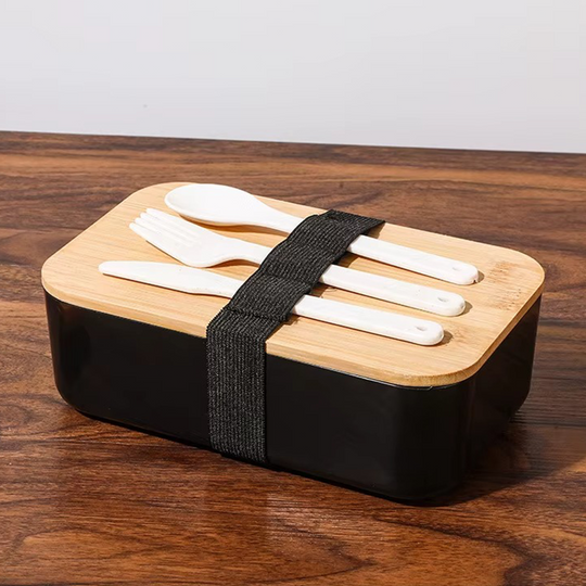 Personalisierte Brotdose für Kinder mit Gravur – Lunchbox mit Bambusdeckel & Besteck