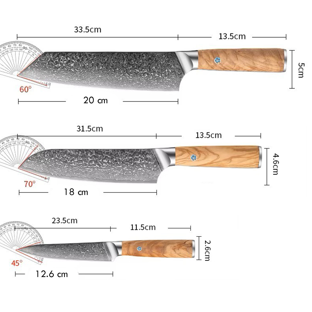 Größentabelle Damastmesser
