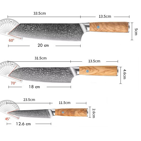 Größentabelle Damastmesser