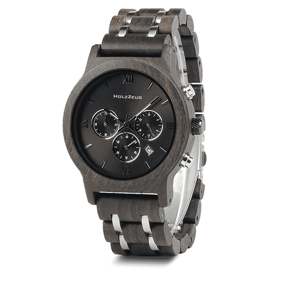 Personalisierte Armbanduhr "Chronos" von HOLZZEUG_Variante Padouk
