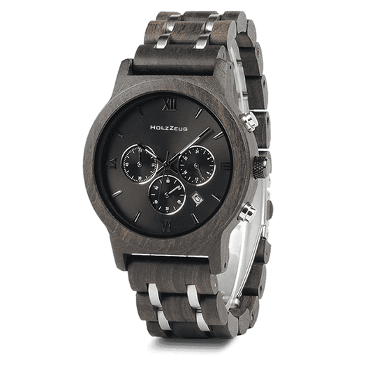 Personalisierte Armbanduhr "Chronos" von HOLZZEUG_Variante Padouk