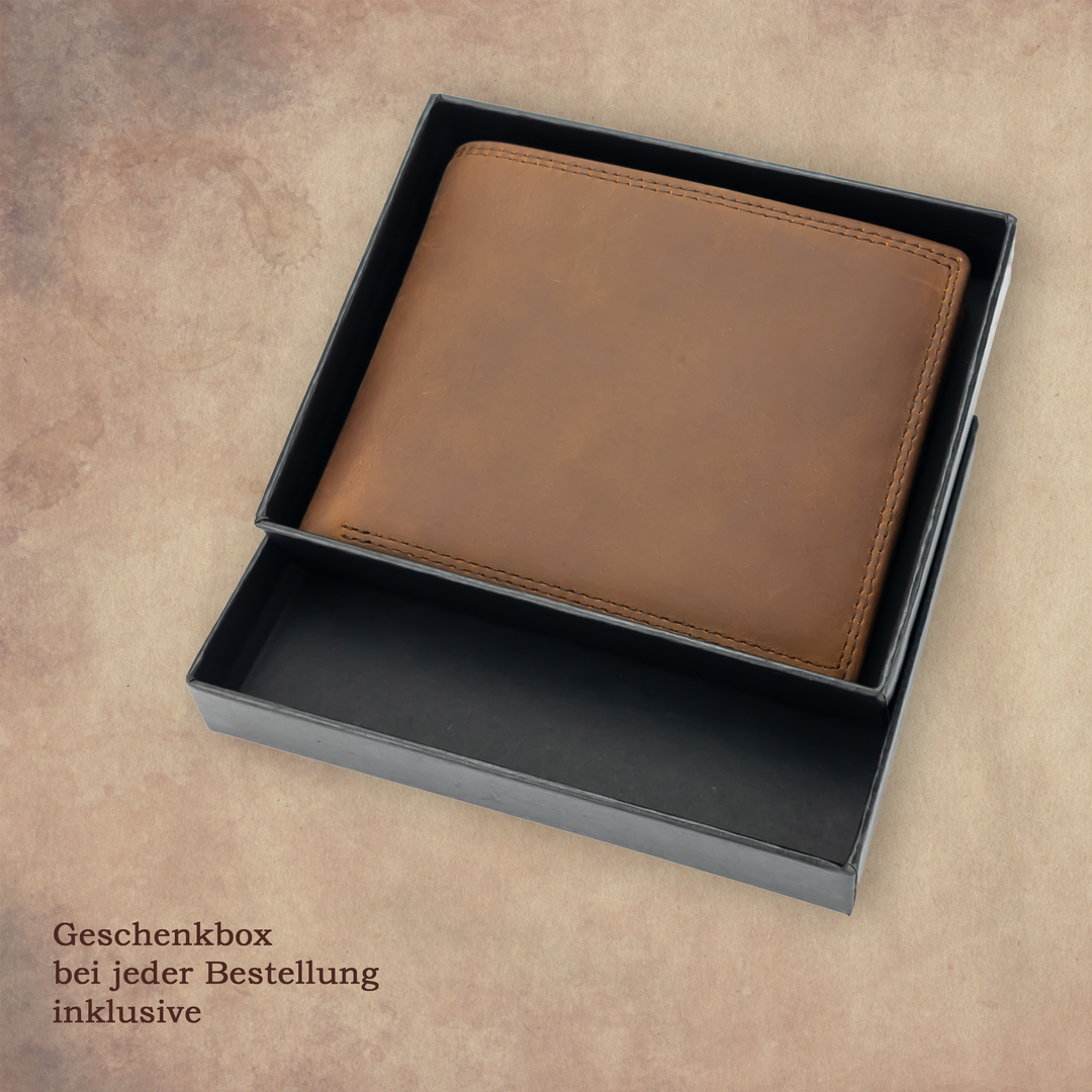 Geldbörse mit Gravur von HOLZZEUG - Geschenkbox