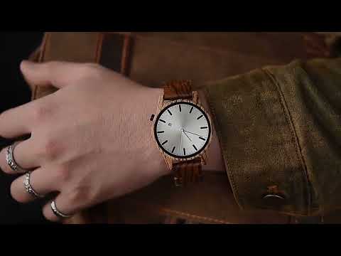 Produktvideo Herrenuhr "SolidWood" Armbanduhr mit Gravur Holzuhr Herren