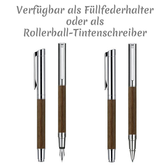 Füllfederhalter / Rollerball-Tintenschreiber Senator® in Nussbaum • Holz • Graviert / Personalisiert - HOLZZEUG