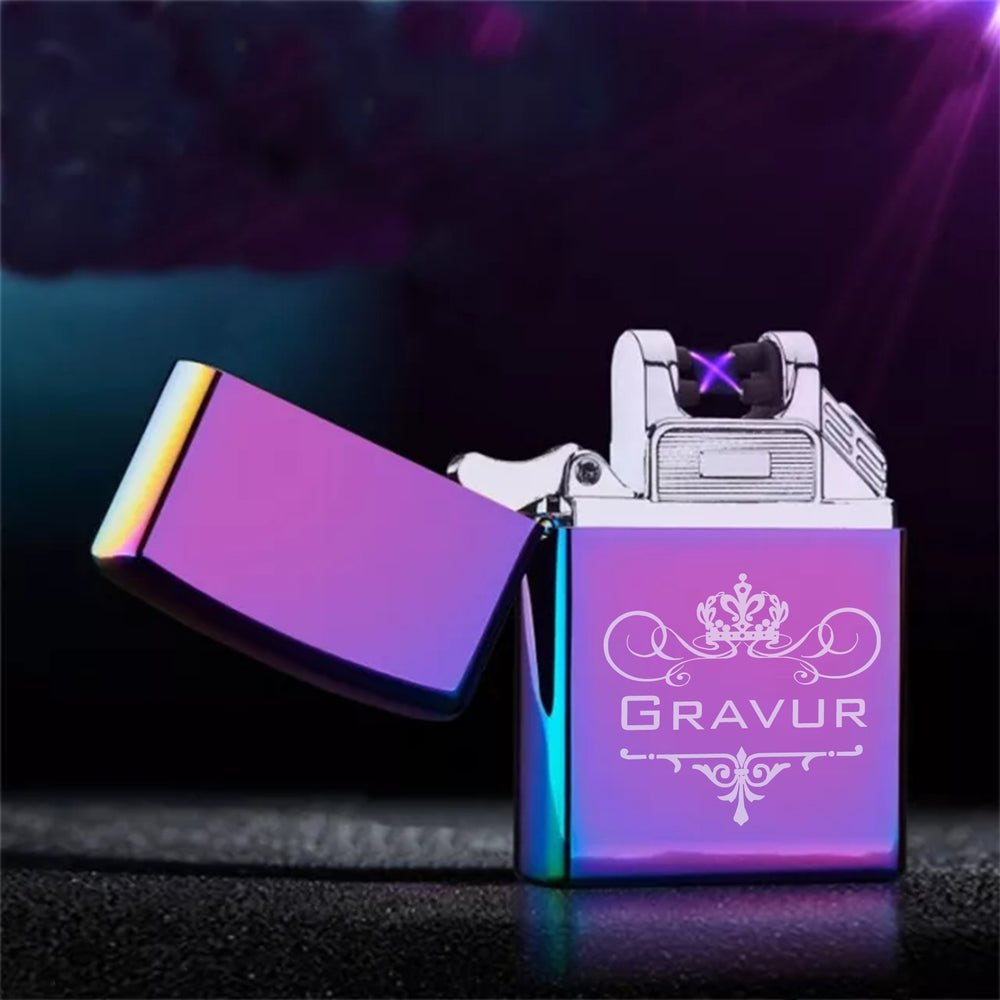 Graviertes Lichtbogenfeuerzeug in verschiedenen Farben inkl. Geschenkbox - HOLZZEUG