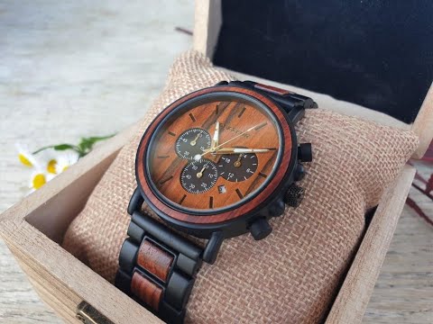 Armbanduhr aus echter roter Kastanie